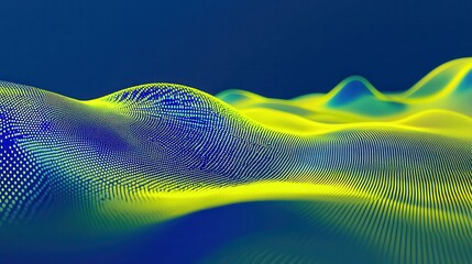 Poster - Dynamic Flowing Stream of Illuminated Binary Code with Vibrant Waves in Abstract Design