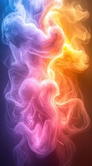 Poster - Colorful swirls of smoke create an abstract display in a mesmerizing blend of purple, pink, and orange hues