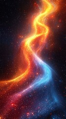 Poster - Colorful celestial swirl showcasing vibrant hues of orange and blue in deep space