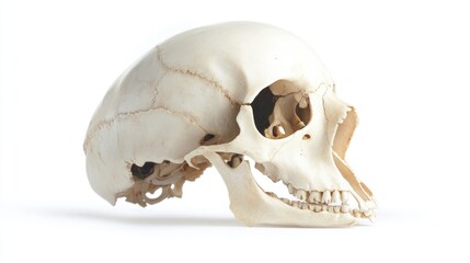 Aufkleber - A detailed image of a human skull on a white surface, suitable for use in various medical or scientific contexts