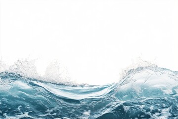 Poster - A powerful wave crashes onto a clean white surface, creating a striking visual effect