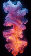 Poster - Colorful abstract smoke swirling in vibrant hues against a dark background