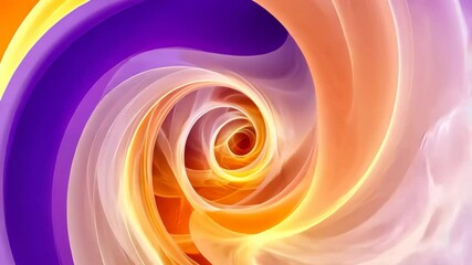 Poster - Abstract Colorful Swirls with Flowing Patterns in Vibrant Shades of Orange and Purple