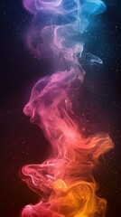 Poster - Colorful swirling smoke patterns create a cosmic atmosphere against a dark backdrop