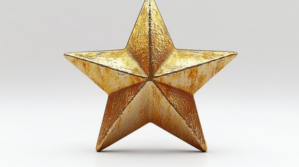 Poster - A single gold star ornament on a clean white surface