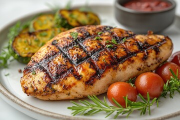 Aufkleber - A plate filled with various types of meat and vegetables, perfect for a meal or buffet