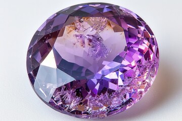 Aufkleber - A close-up of a purple diamond sitting on a white surface, making it easy to see the details and beauty of the gemstone