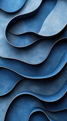 Aufkleber - Artistic blue wave patterns create a soothing visual texture in modern design display