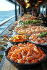 Poster - A table filled with various types of food, great for editorial use