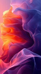 Poster - Abstract colorful waves blend in vibrant hues creating a mesmerizing visual experience