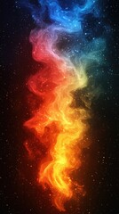 Poster - Colorful cosmic nebula with swirling patterns creates a mesmerizing visual experience in the night sky