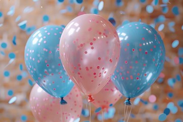 Poster - Colorful balloons filled with confetti, perfect for parties or celebrations