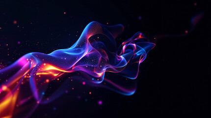 Poster - abstract background with surreal waves of cosmic energy splash . Generative AI