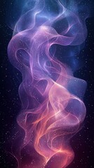 Poster - Vibrant cosmic swirl illustrates colors blending in a mesmerizing nebula against a starry background