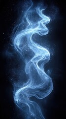 Poster - Ethereal swirling blue mist illuminated against a dark background