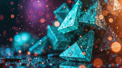 Poster - abstract 3D background with surreal geometric shapes. Generative AI . 