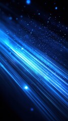 Poster - Bright blue light streaks create a dynamic pattern against a dark background in a mesmerizing display of color and movement