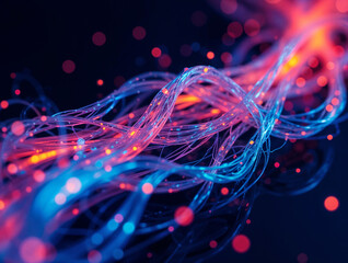 Poster - abstract background with surreal waves of cosmic energy splash . Generative AI