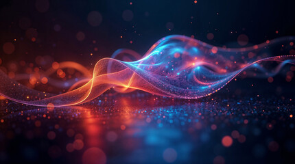 Poster - abstract background with surreal waves of cosmic energy splash . Generative AI