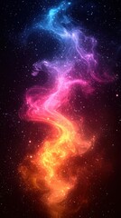 Poster - Vivid cosmic swirl with vibrant colors in deep space at night