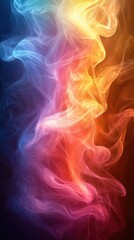 Poster - colorful smoke swirls create an abstract design with vibrant hues of blue, orange, and pink in a dar