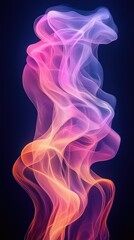 Poster - colorful abstract smoke design with flowing curves and vibrant hues against a dark background
