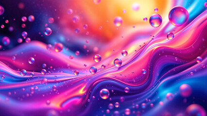 Poster - abstract background with surreal waves of cosmic energy splash . Generative AI