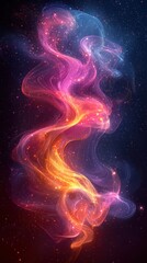 Poster - Vibrant swirling colors create a mesmerizing cosmic pattern in a dark space background