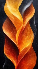 Poster - Vibrant swirls of orange and gold creating an abstract representation of warmth and movement