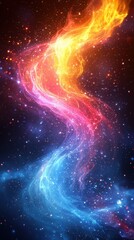 Poster - Colorful cosmic swirl represents the beauty of the universe in a mesmerizing display of light and energy
