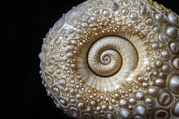 Poster - A detailed shot of a shell on a dark background
