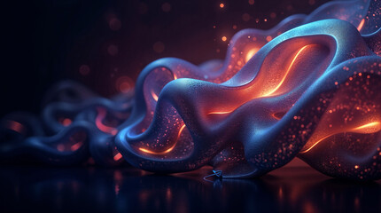 Poster -  abstract background with surreal lines of cosmic energy splash. Generative AI