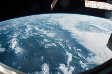 Poster - A view of the Earth from a space station showing the curvature of our planet