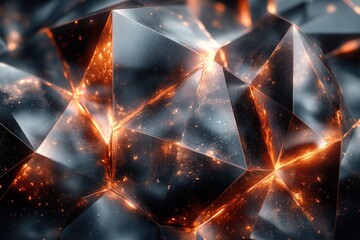 Poster - A close-up shot of a bunch of shiny diamonds