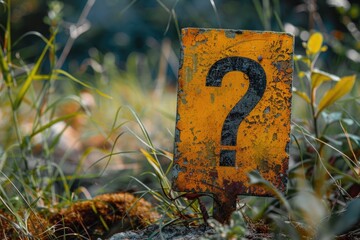 Poster - A simple yellow sign with a black number displayed prominently