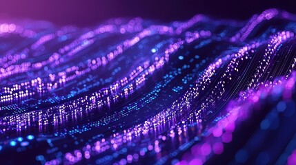 Poster - Flowing Streams of Light Infused with Binary Patterns in Vibrant Colors and Styles