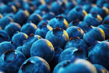 Poster - A cluster of ripe blueberries piled high, perfect for photography or design