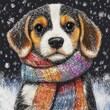 © Avr Di - Design an enchanting picture of a puppy with crayons and watercolors for a charming artistic experience.