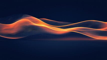 Poster - Flowing Streams of Light Infused with Binary Patterns Creating a Digital Wave Effect