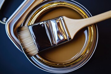 Poster - A paint can with a brush inside