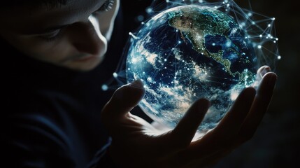 Poster - A person holds a radiant sphere in their hands, emitting a soft light