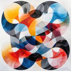 Poster - Blending abstract shapes and colors artistic studio digital artwork contemporary space close-up captivating visual patterns