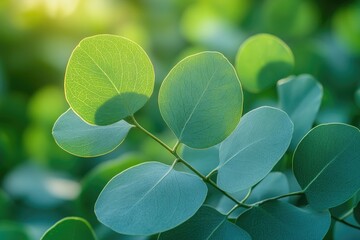 Aufkleber - A close-up shot of a green plant with leaves, ideal for use in botanical or environmental contexts