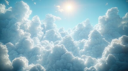 Poster - A plane soaring above the clouds, a beautiful day in the sky
