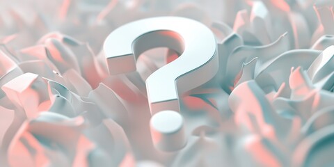 Aufkleber - A question mark sitting amidst a pile of papers