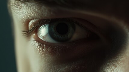 Poster - A close-up portrait of an individual's eye, with detailed features and expression