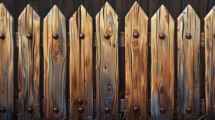 Poster - Close-up of a wooden fence with weathered wood grain and rusty hinges