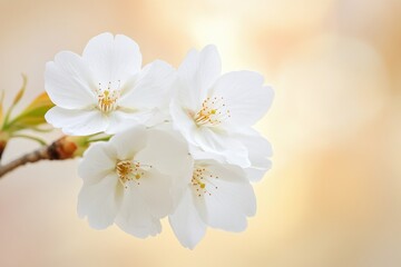 Poster - Close-up shot of white flowers on a branch
