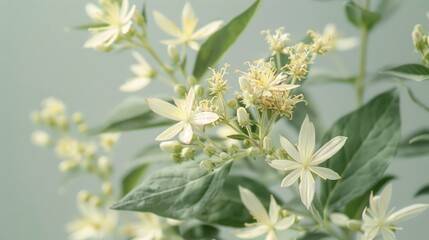Poster - A detailed view of white flowers on a plant