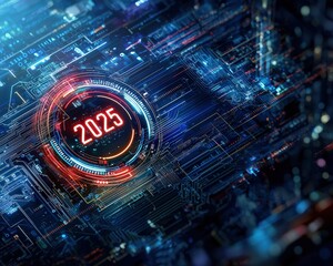 Poster - Futuristic Digital Concept for Year 2025